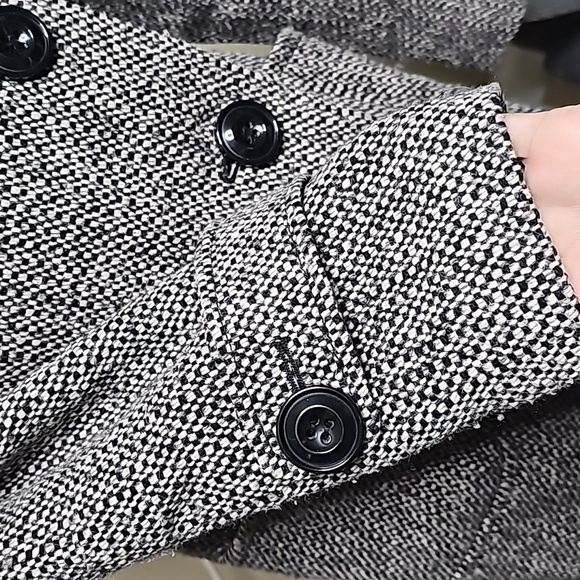 NINE WEST pea coat Size 4 black white - Picture 3 of 8